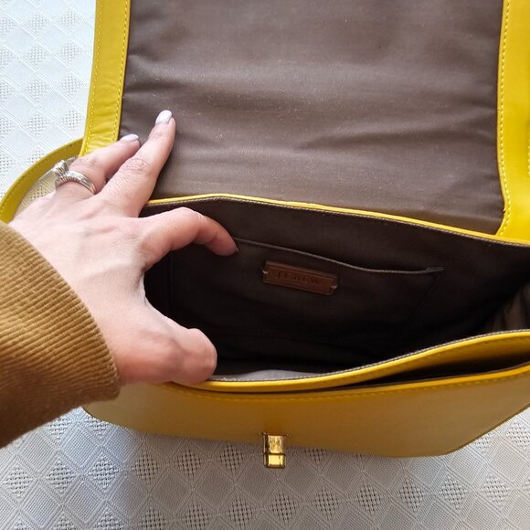 J.Crew Yellow Leather Shoulder Bag – Fall 2013 Collection, Gold Turn-Lock - Picture 6 of 8